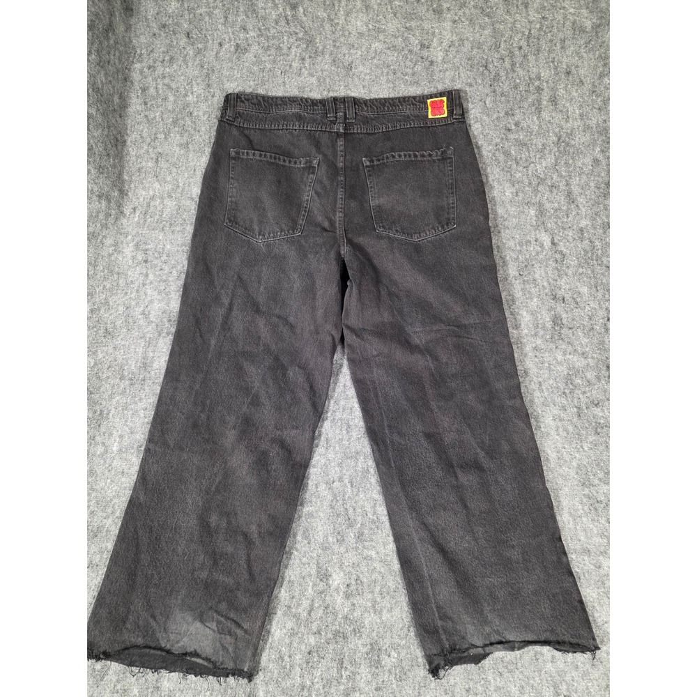 Zumiez Empyre Relax Skate Jeans Mens Washed Black Baggy Wide Leg Raw Hem Denim - Picture 2 of 12